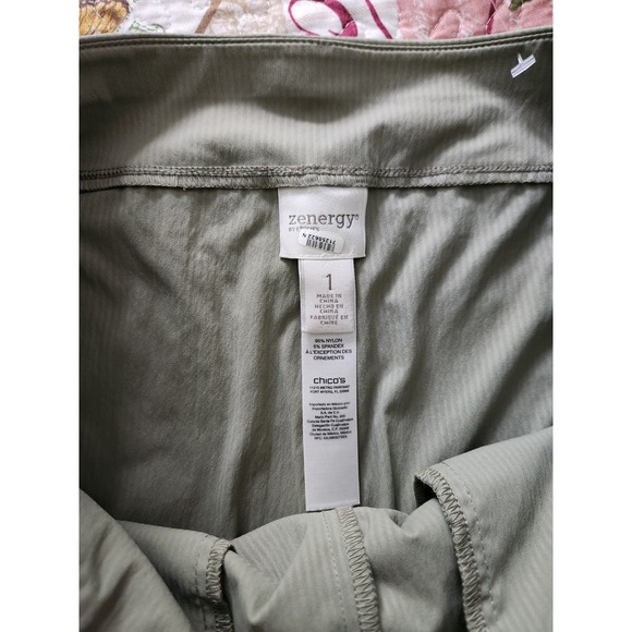 Zenergy By Chico's Womens‎ Crop Pants Lightweight Pull-on Embroidered Size M(8) - Picture 10 of 10